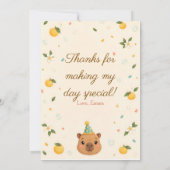 Cute Capybara Verjaardag Bedankkaart (Achterkant)