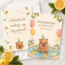 Cute Capybara Verjaardag Bedankkaart