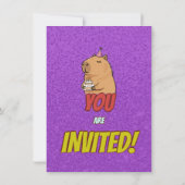 Cute Capybara Verjaardagsfeest Uitnodiging (Achterkant)