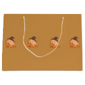 Cute Capybara with Pumpkin Gift Bag | Groot Cadeauzakje (Voorkant)