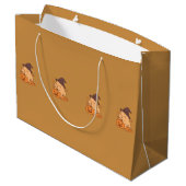 Cute Capybara with Pumpkin Gift Bag | Groot Cadeauzakje (Achterkant Gekanteld)