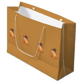 Cute Capybara with Pumpkin Gift Bag | Groot Cadeauzakje (Voorkant Gekanteld)