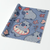 Cute Capybara Wrapping Paper Cadeaupapier (Uitgerold)