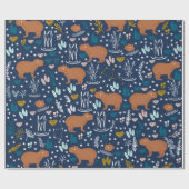 Cute Capybara Wrapping Paper Cadeaupapier (Vlak)