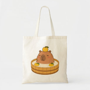 Cute Capybara Yuzu Bad Onsen Kawaii Boodschappenta Tote Bag