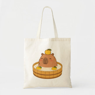 Cute Capybara Yuzu Bad Onsen Kawaii Boodschappenta Tote Bag