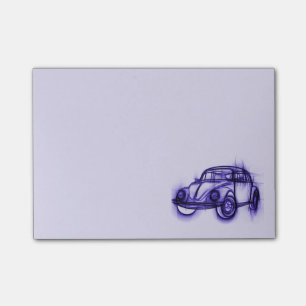 Cute Car Sketch in Paars Post-it® Notes