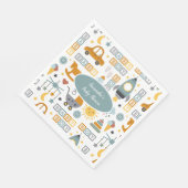 Cute Car Speelgoed Pattern Boy Blauwgroen Baby sho Servet (Hoek)