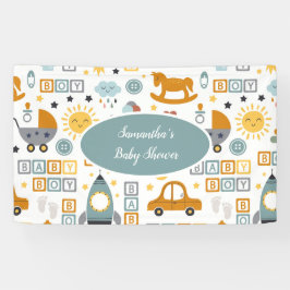 Cute Car Speelgoed Pattern Boy Blauwgroen Baby sho Spandoek