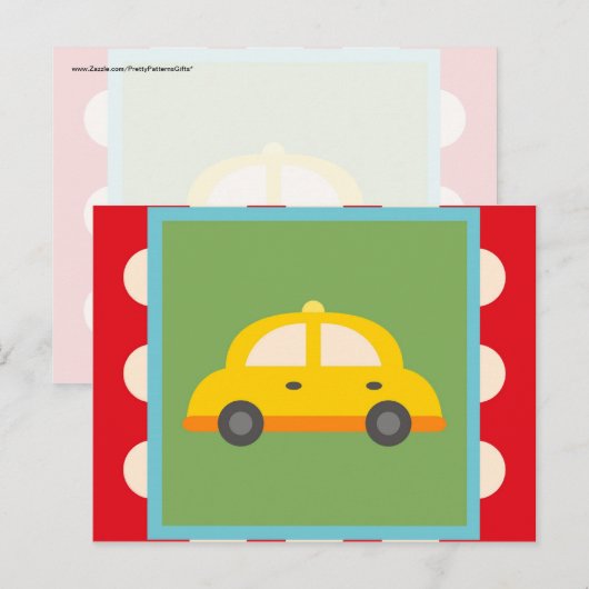 Cute Car Transportation Theme Baby Kinderen Gifts Briefkaart (Voorkant / Achterkant)