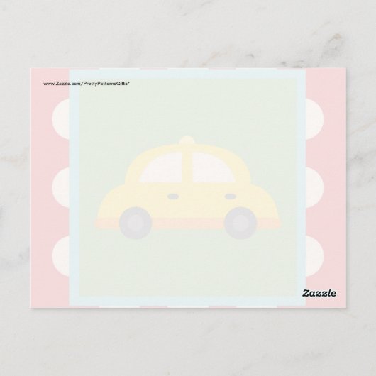 Cute Car Transportation Theme Baby Kinderen Gifts Briefkaart (Achterkant)
