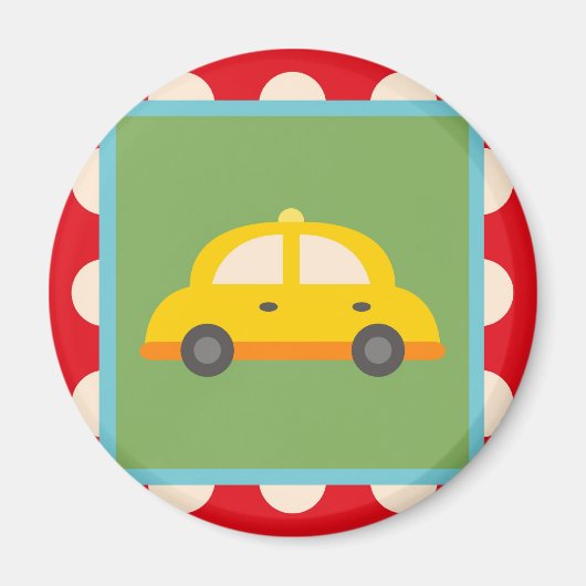 Cute Car Transportation Theme Baby Kinderen Gifts Magneet (Voorkant)