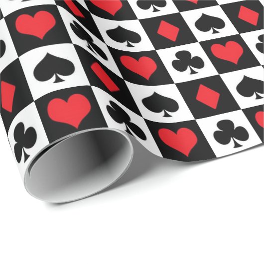 Cute card suit casino's spelen cadeaupapier (Rol Hoek)