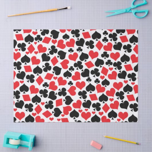 Cute card suit casino's spelen tissuepapier (Craft)