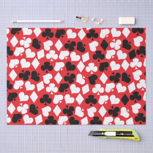 Cute card suit casino's spelen tissuepapier (Craft)