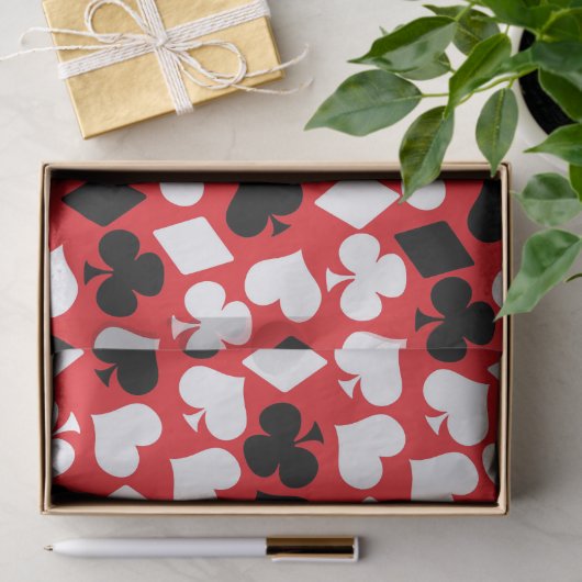 Cute card suit casino's spelen tissuepapier (Geschenk)