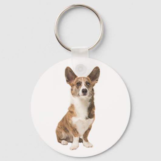 Cute Cardigan Welsh Corgi Puppy Hondenliefhebber Sleutelhanger (Voorkant)