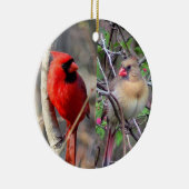 Cute Cardinals Keramisch Ornament (Rechts)