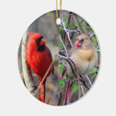 Cute Cardinals Keramisch Ornament (Links)
