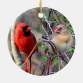 Cute Cardinals Keramisch Ornament (Achterkant)