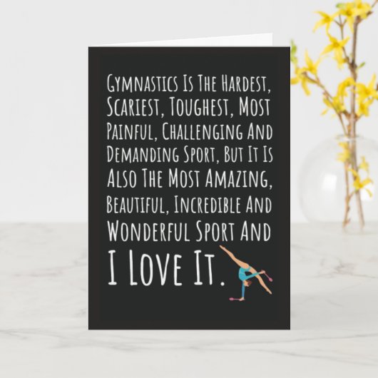 Cute Cards For Gymnastics Lover Acrobatics Gymnast Kaart (Gele Bloem)