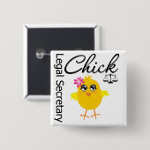 Cute Career Chick - Juridisch Secretaris Vierkante Button 5,1 Cm (Voorkant /achterkant)