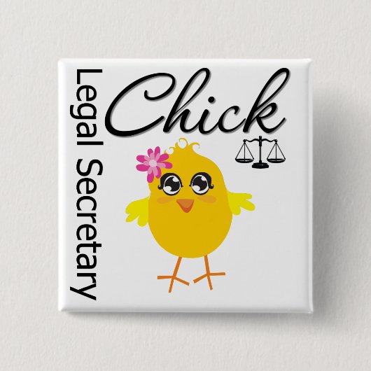 Cute Career Chick - Juridisch Secretaris Vierkante Button 5,1 Cm (Voorkant)