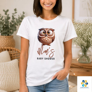 Cute Caricature Uil Baby Shower Jongen T-shirt