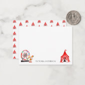 Cute Carnaval Circus Show Clowns Ballonnen Kids Notitiekaartje (Voorkant / Achterkant in situ)