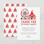 Cute Carnaval Circus Show Clowns Ballonnen Verjaar Bedankkaart (Voorkant / Achterkant)