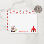 Cute Carnaval Circusshow Clowns Ballonnen Kids Notitiekaartje (Voorkant / Achterkant in situ)