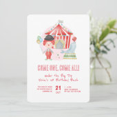 Cute Carnival Circus 1e verjaardagsfeest Kaart (Staand voorkant)