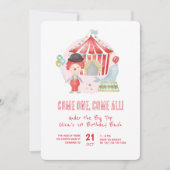 Cute Carnival Circus 1e verjaardagsfeest Kaart (Voorkant)