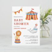 Cute Carnival Circus Baby Shower Kaart (Staand voorkant)