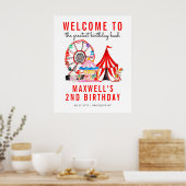 Cute Carnival Circus Festival Show Kid Birthday Po Poster (Keuken)