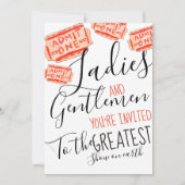 Cute carnival circus kind party kaart (Achterkant)