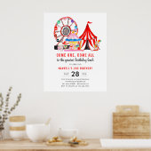 Cute Carnival Circus Show Birthday Kind Poster (Keuken)