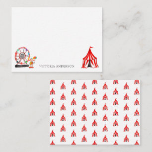 Cute Carnival Circus Show Clowns Balloons Kinder Notitiekaartje