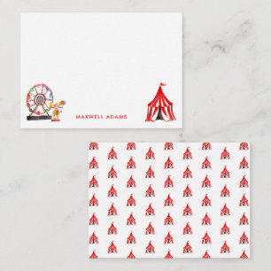 Cute Carnival Circus Show Clowns Balloons Kinder Notitiekaartje