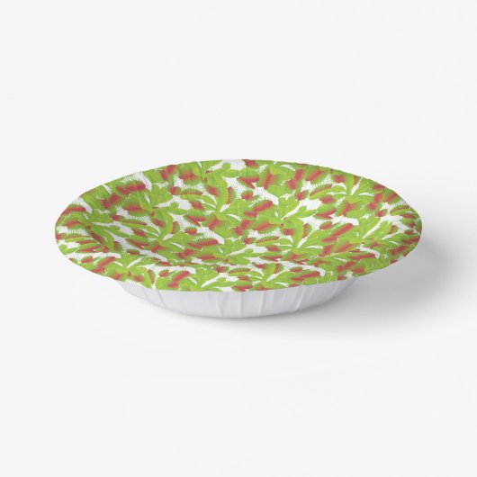 Cute Carnivorous Venus Flytrap Floral Pattern Papieren Kommen (Gebogen)