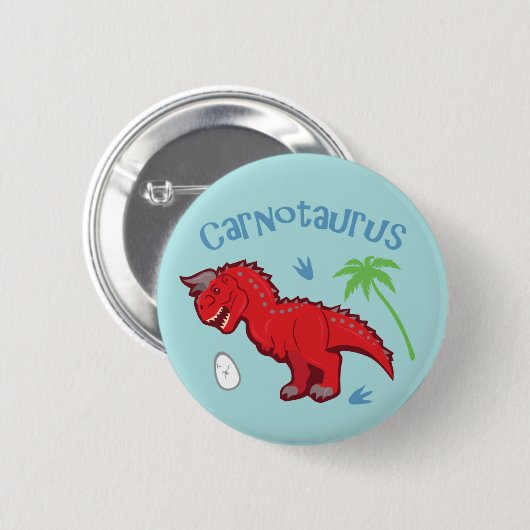 Cute Carnotaurus Ronde Button 5,7 Cm (Voorkant /achterkant)