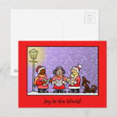 Cute Carolers & Singing Dog Personalized Briefkaart (Voorkant / Achterkant)