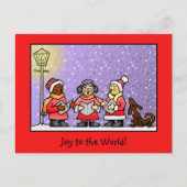 Cute Carolers & Singing Dog Personalized Briefkaart (Voorkant)