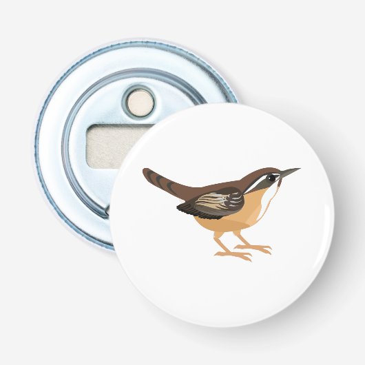 Cute Carolina Wren Button Flesopener (Voorkant)