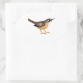 Cute Carolina Wren Ovale Sticker (Tas)