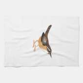 Cute Carolina Wren Theedoek (Horizontaal)