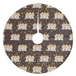 Cute Caroling Angels Fleece Tree Skirt Fleece Kerstboom Rok