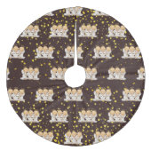 Cute Caroling Angels Fleece Tree Skirt Kerstboom Rok (Voorkant)