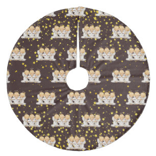 Cute Caroling Angels Fleece Tree Skirt Kerstboom Rok