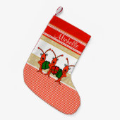 Cute Caroling Crawfish Kleine Kerstsok (Voorkant (Hangend))